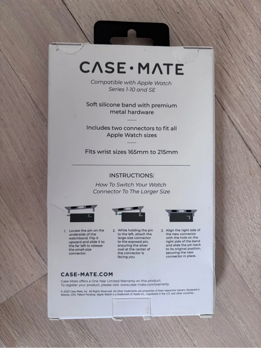 case-mate White Silicone Watchband for Apple Watch Series 1-10 SE NWT